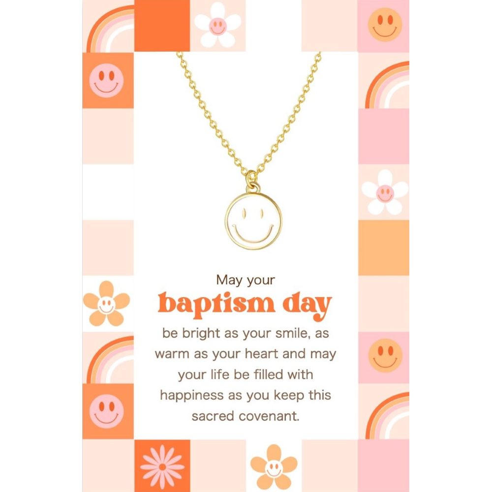 Baptism Smiley Face Necklace, , large image number 2