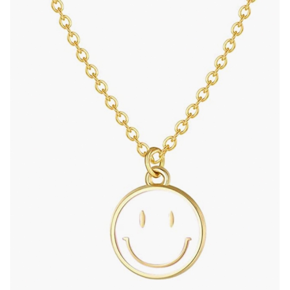 Baptism Smiley Face Necklace, , large
