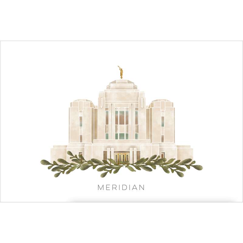 Meridian Idaho Temple (11x13 Framed Art)