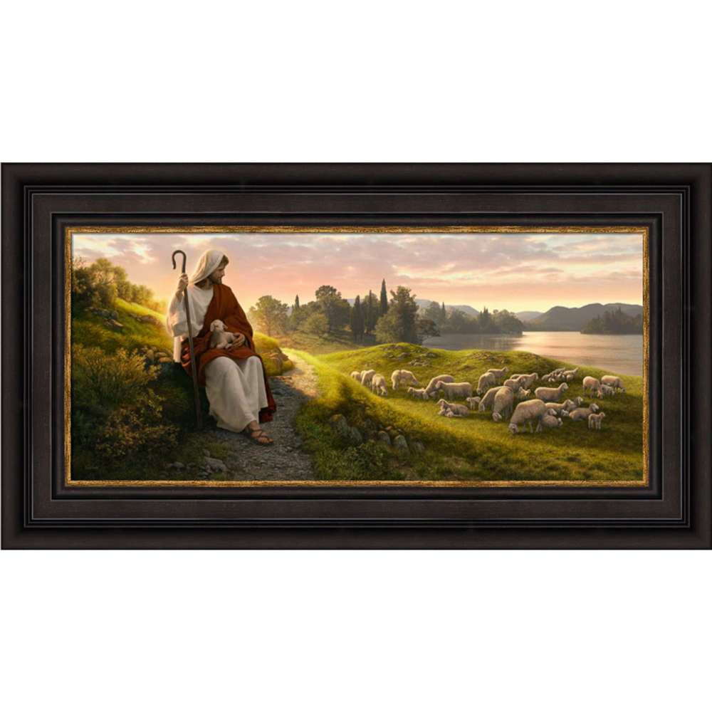 Dear to the Heart of the Shepherd (25x46 Framed Canvas)