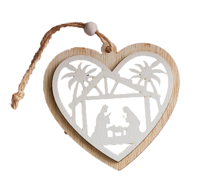 Heart Nativity Ornament, , large image number 0