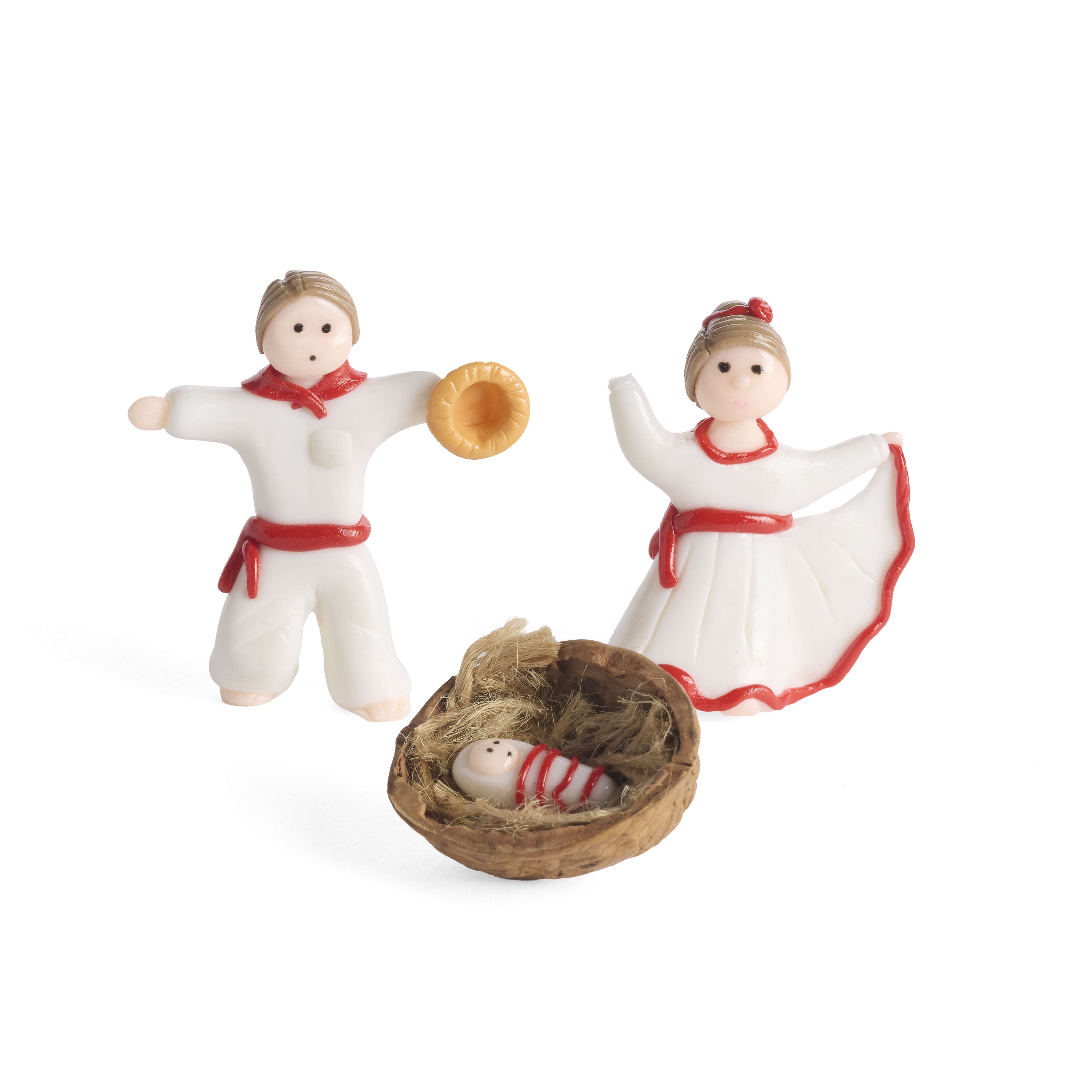 Ecuador Holy Family Red and White Nativity