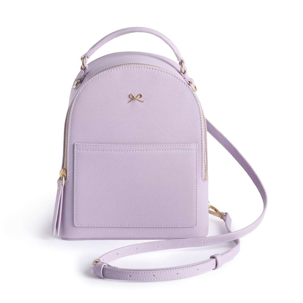 baggy lilac mini backpack Iridescent Lavender Shimmer Quilted Bag Aura In Pink Inc City Pack Small is the trendy little backpack your wardrobe needs Women's Roll-Top Mini Backpack |