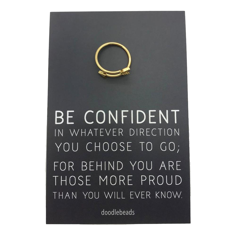 Be Confident Adjustable Arrow Ring