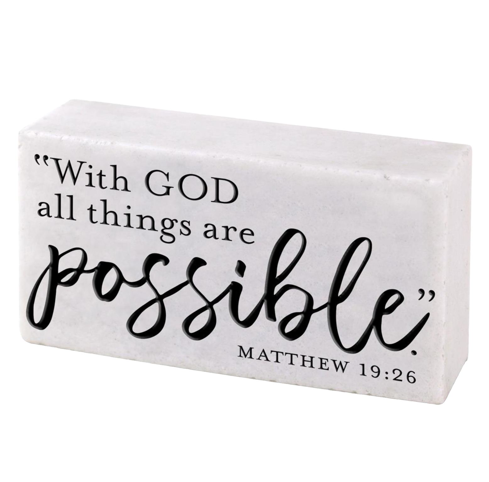 With God All Things (4x2 Stone Plaque)