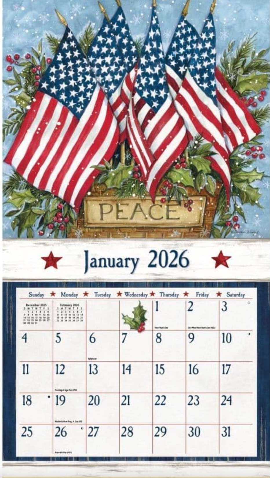 2026 Old Glory Wall Calendar, , large image number 1