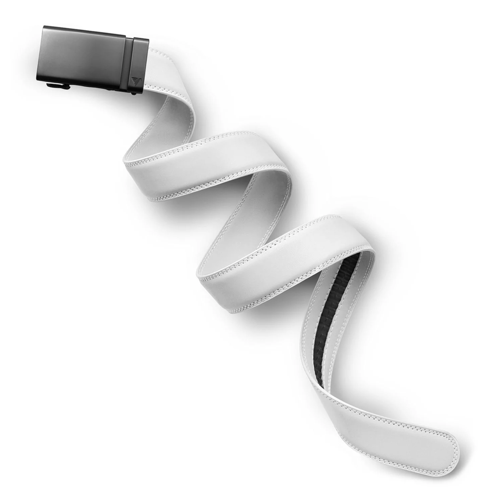 Gunmetal on White 35mm Belt,  Gunmetal on White 35mm Belt