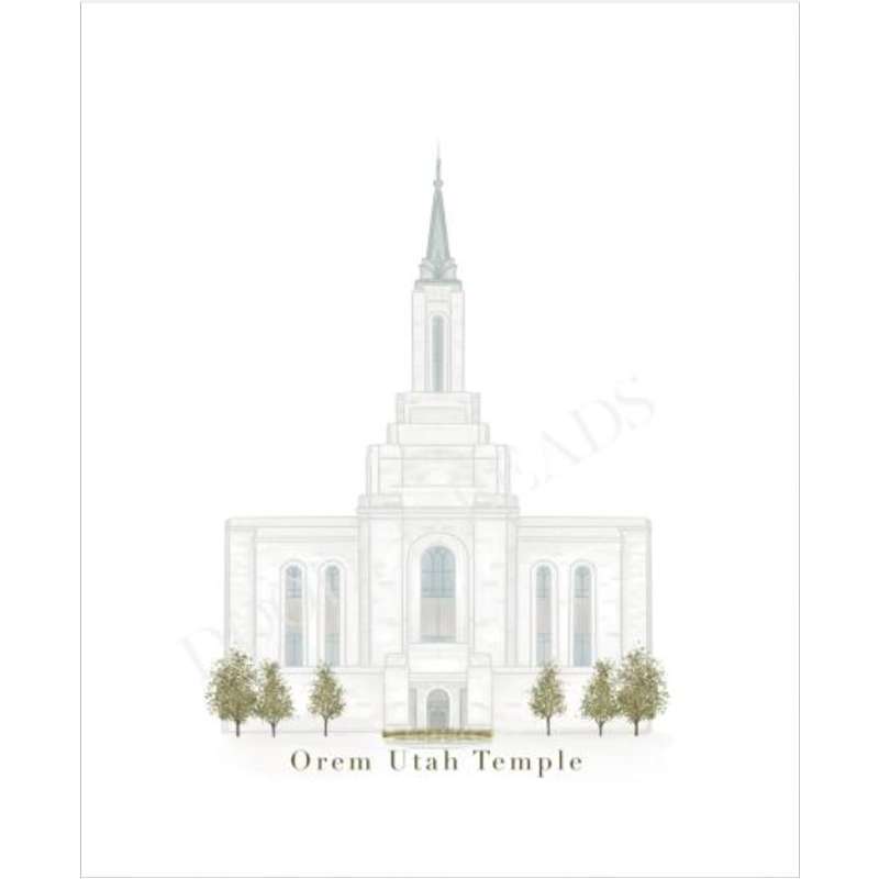 8X10 Orem Utah Temple - Print, , large image number 0