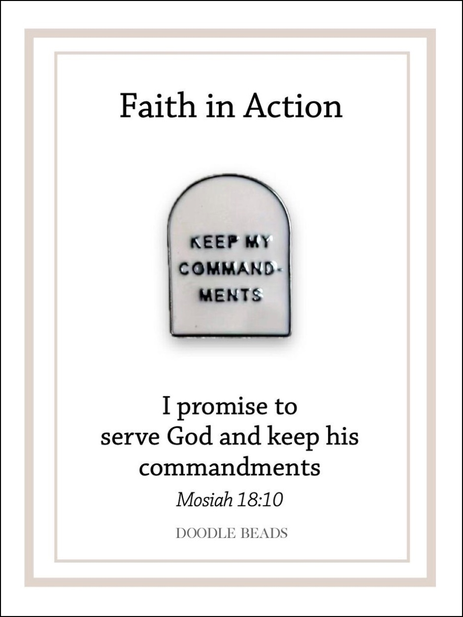 Commandments Faith in Action Pin