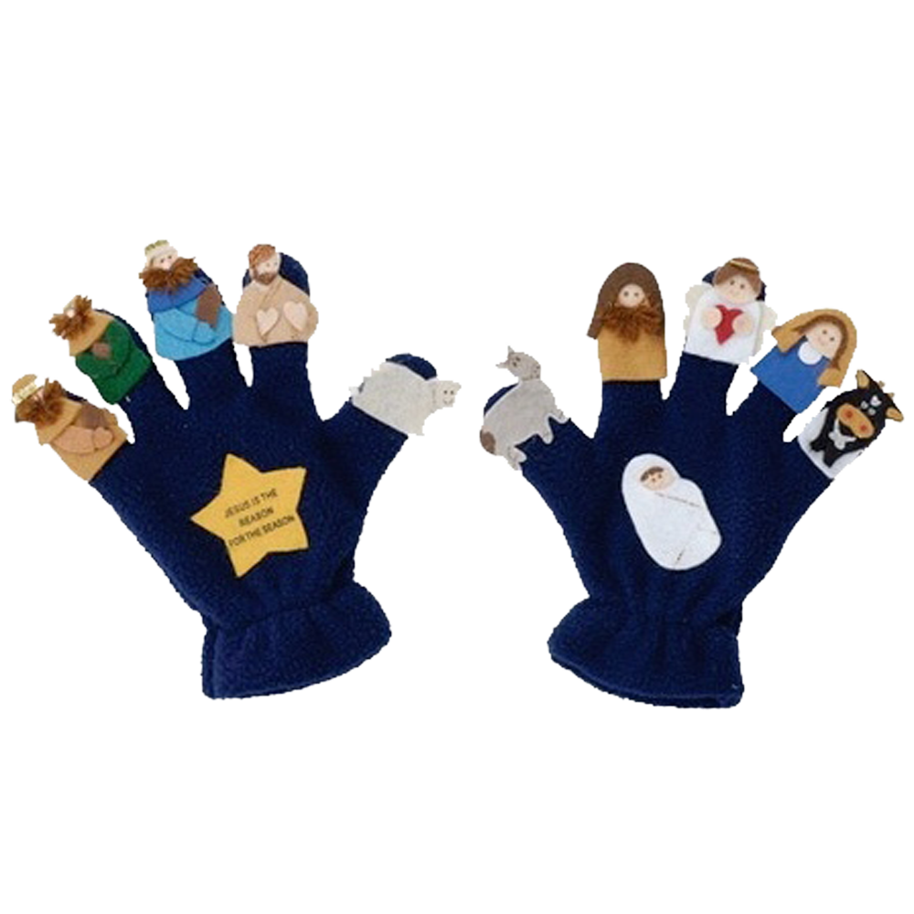 Children's Puppet Glove Fabric Nativity, , large image number 1