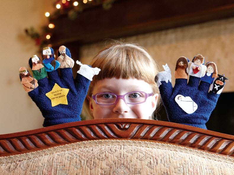 Children's Finger Puppet Nativity Glove, , large