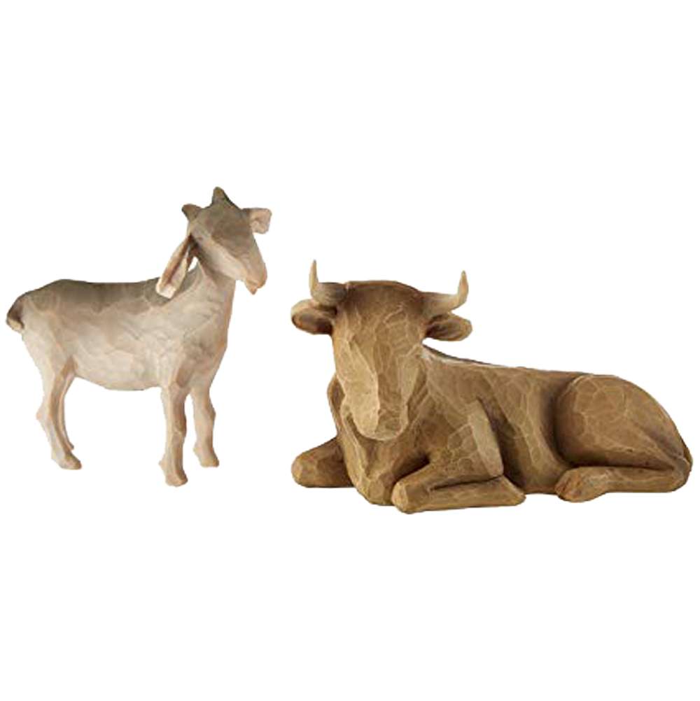 Willow Tree Ox and Goat Nativity Figurines
