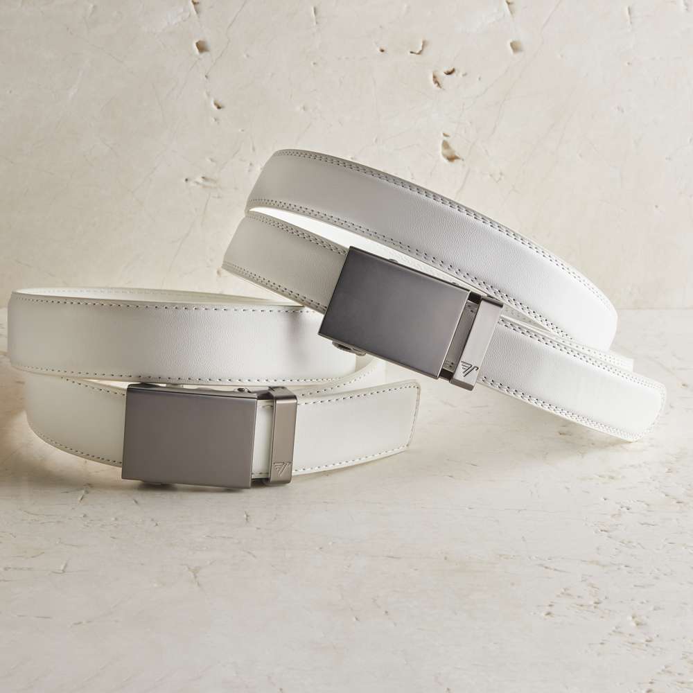 Gunmetal on White 35mm Belt, , large image number 2