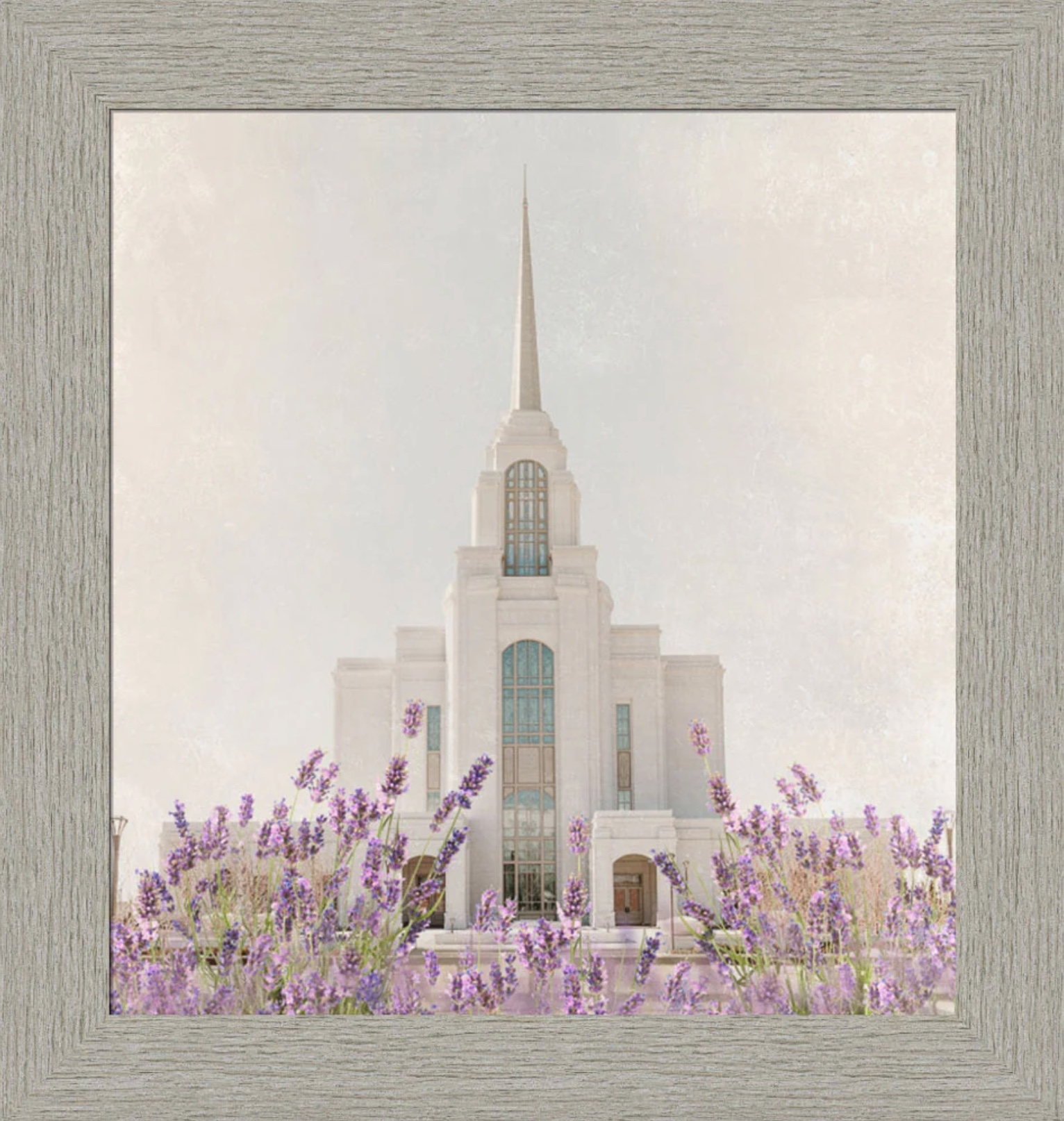 Syracuse Utah Temple - House of Healing (20x19 Framed Canvas Print)