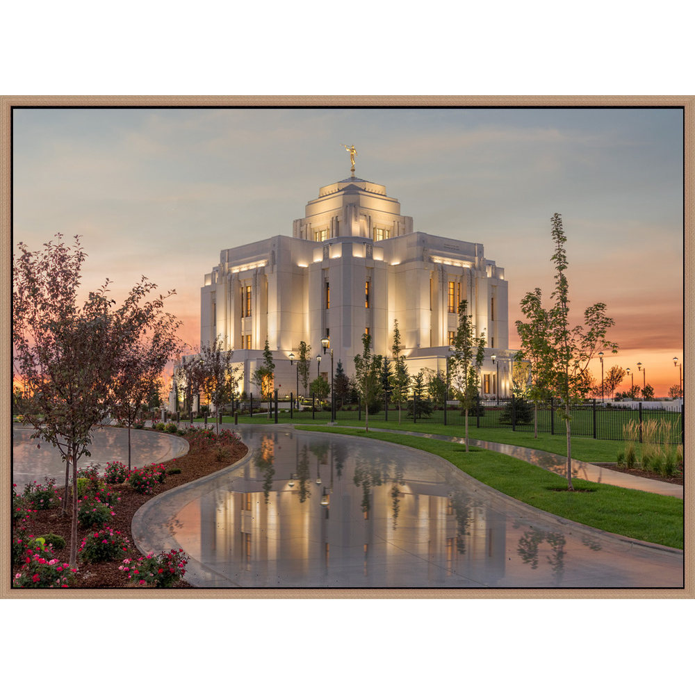 Covenant Path Temple: Meridian Temple (30x41 Framed Canvas Giclee)