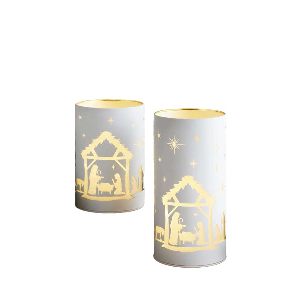 Light-up Etched Nativity Jar, , large image number 0