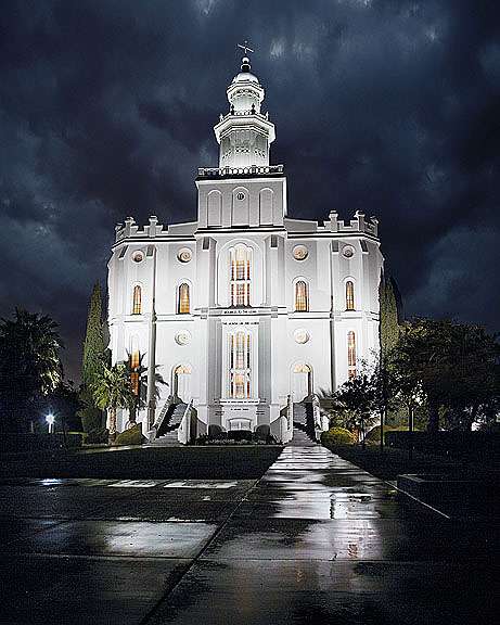 St. George Temple: Rain and Light - 5x7 Print