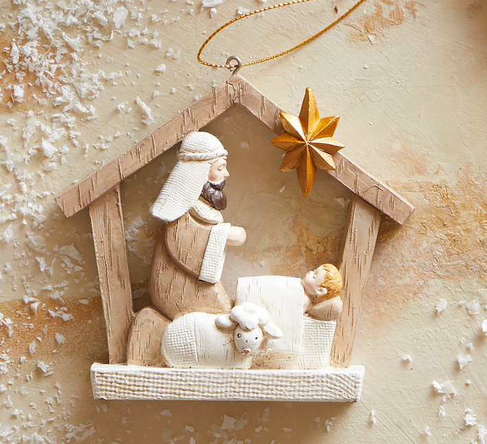 Shepherd with Baby Jesus Ornament
