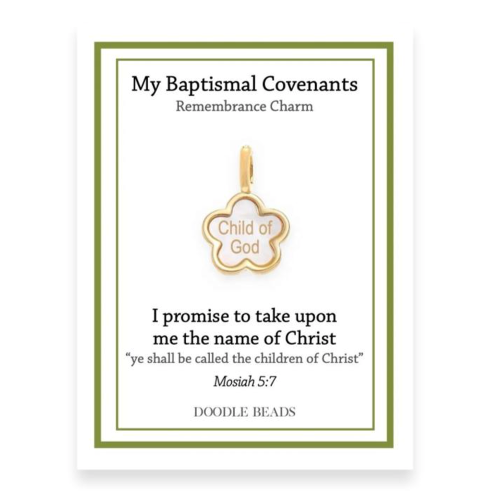 Child of God Flower Baptismal Covenant Charm,  Child of God Flower Baptismal Covenant Charm