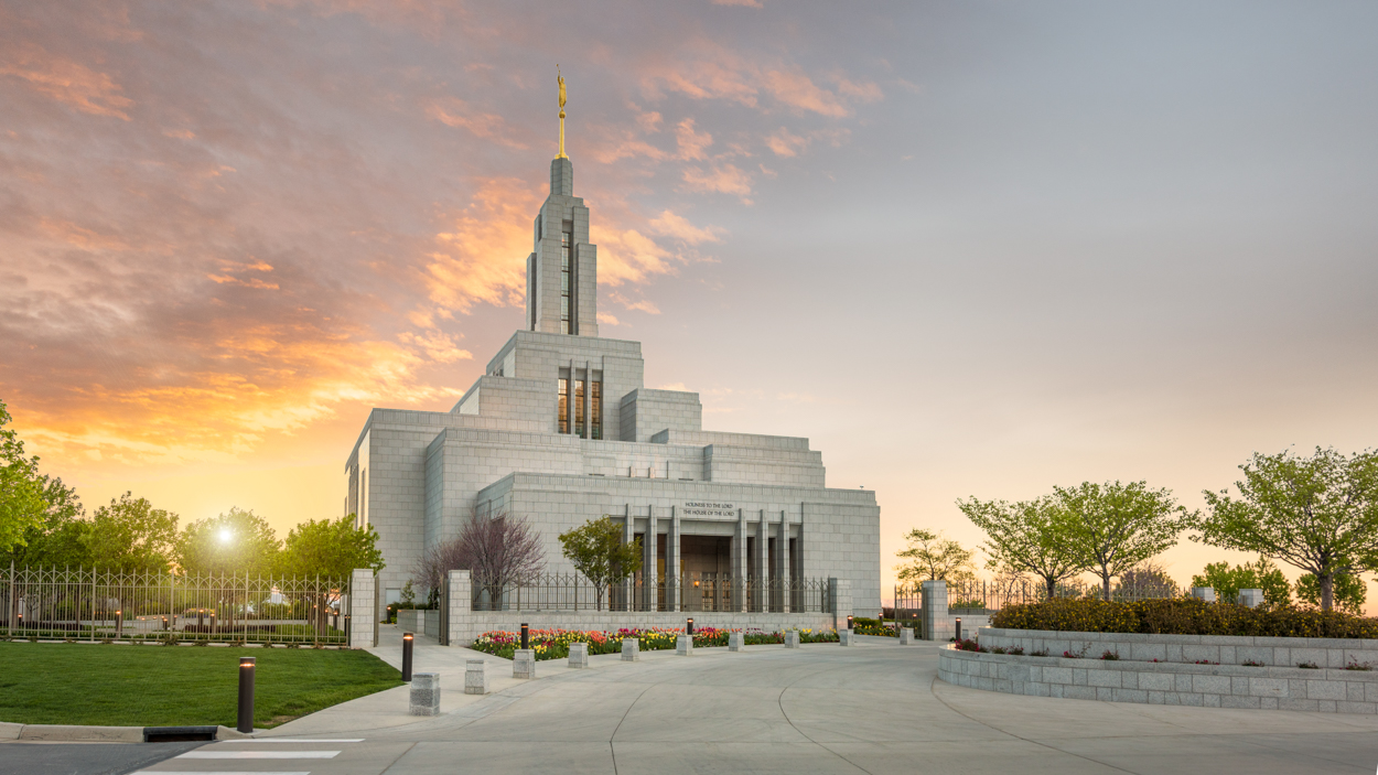 Draper Utah Temple, Fire of the Covenant Series (25x43 Framed Canvas Print), , large