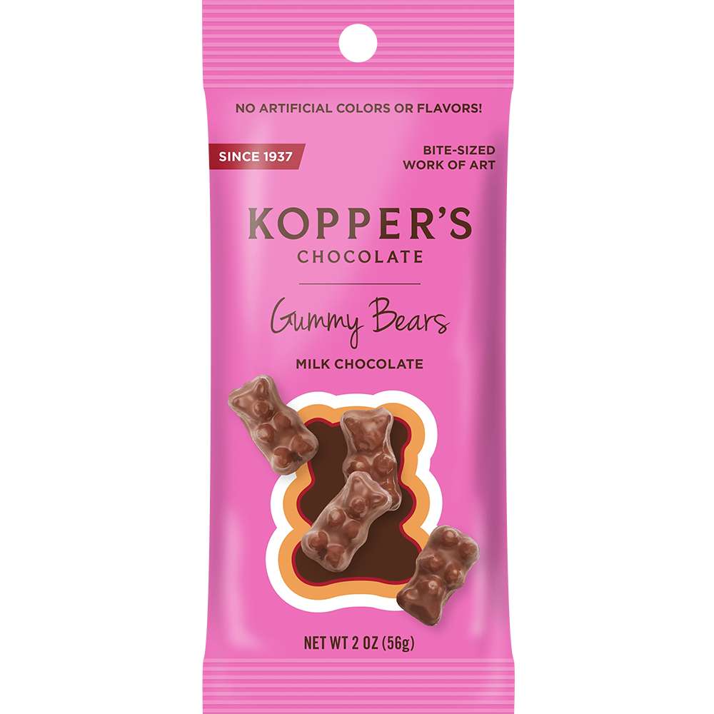 Milk Chocolate Gummy Bears 2 Oz Bag