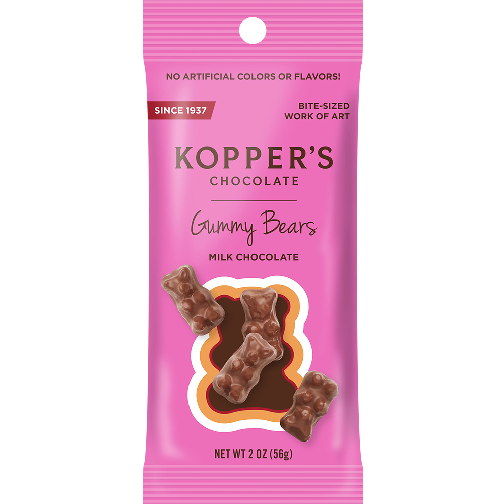 Milk Chocolate Gummy Bears 2 Oz Bag