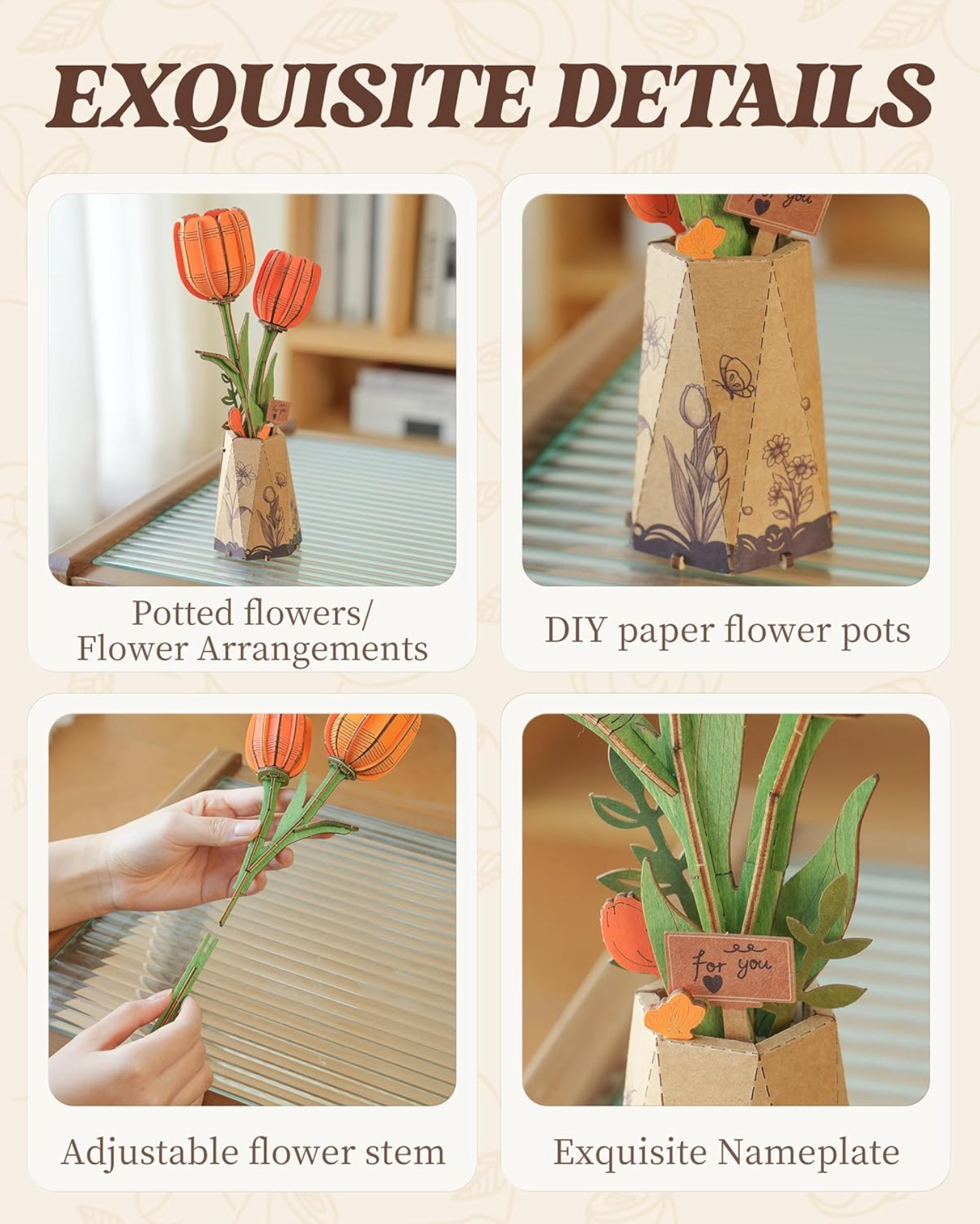 Orange Tulip Wooden 76 Piece Puzzle, , large image number 3