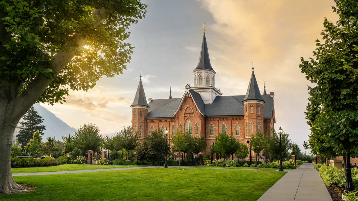 Provo City Center Utah Temple, Fire of the Covenant Series (25x43 Framed Canvas Print), , large