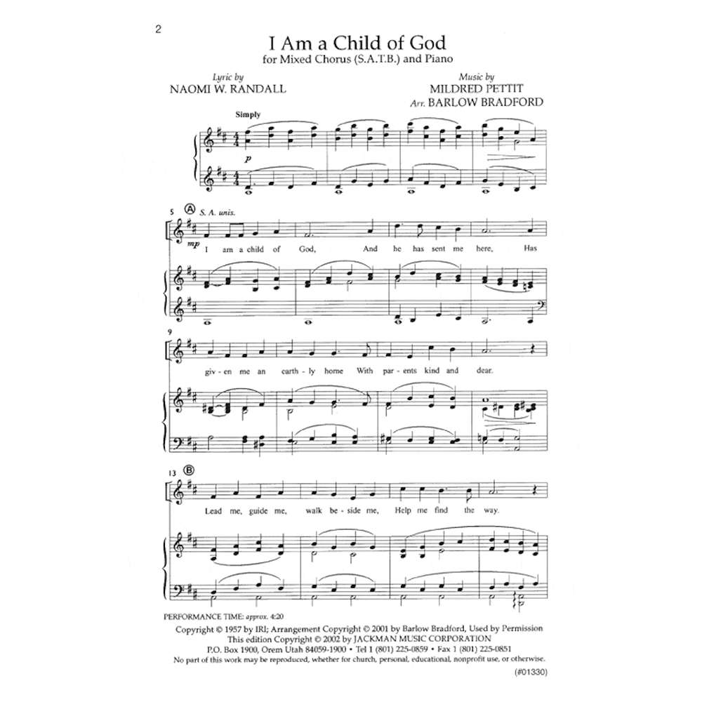 I Am a Child of God, , large