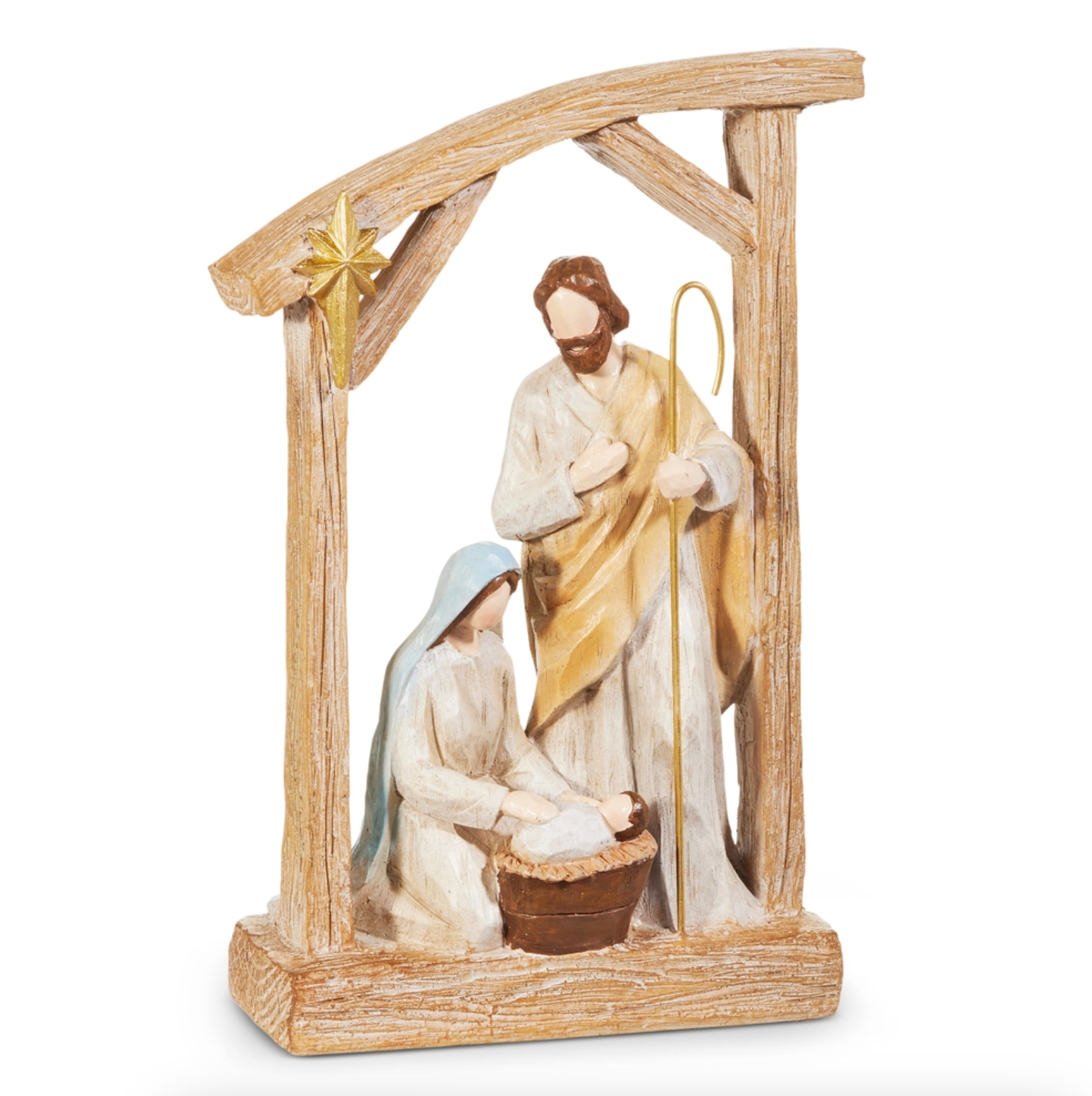 Holy Family in Creche Holiday Tidings Nativity