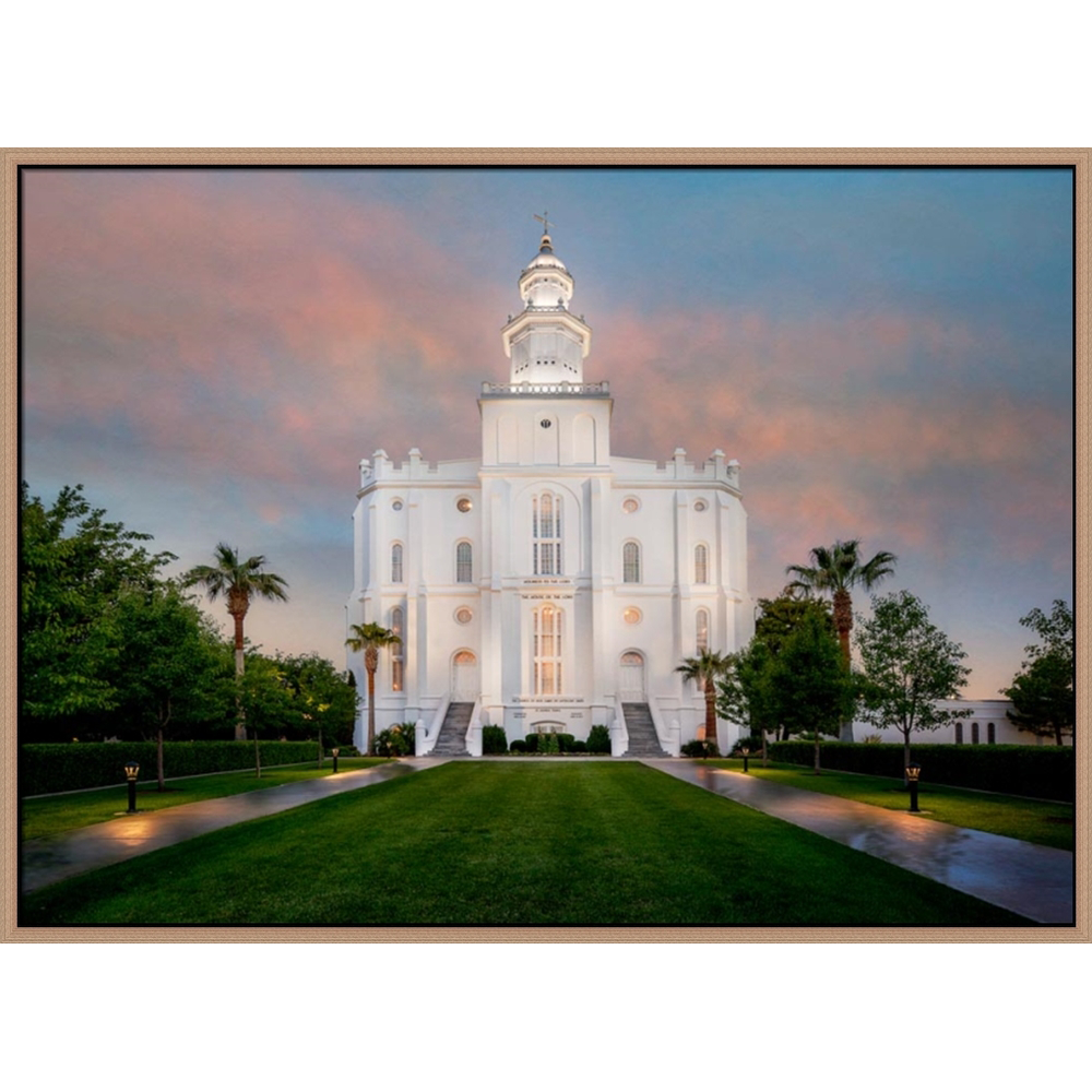 Covenant Path Temple: St. George Temple (30x41 Framed Canvas Giclee)