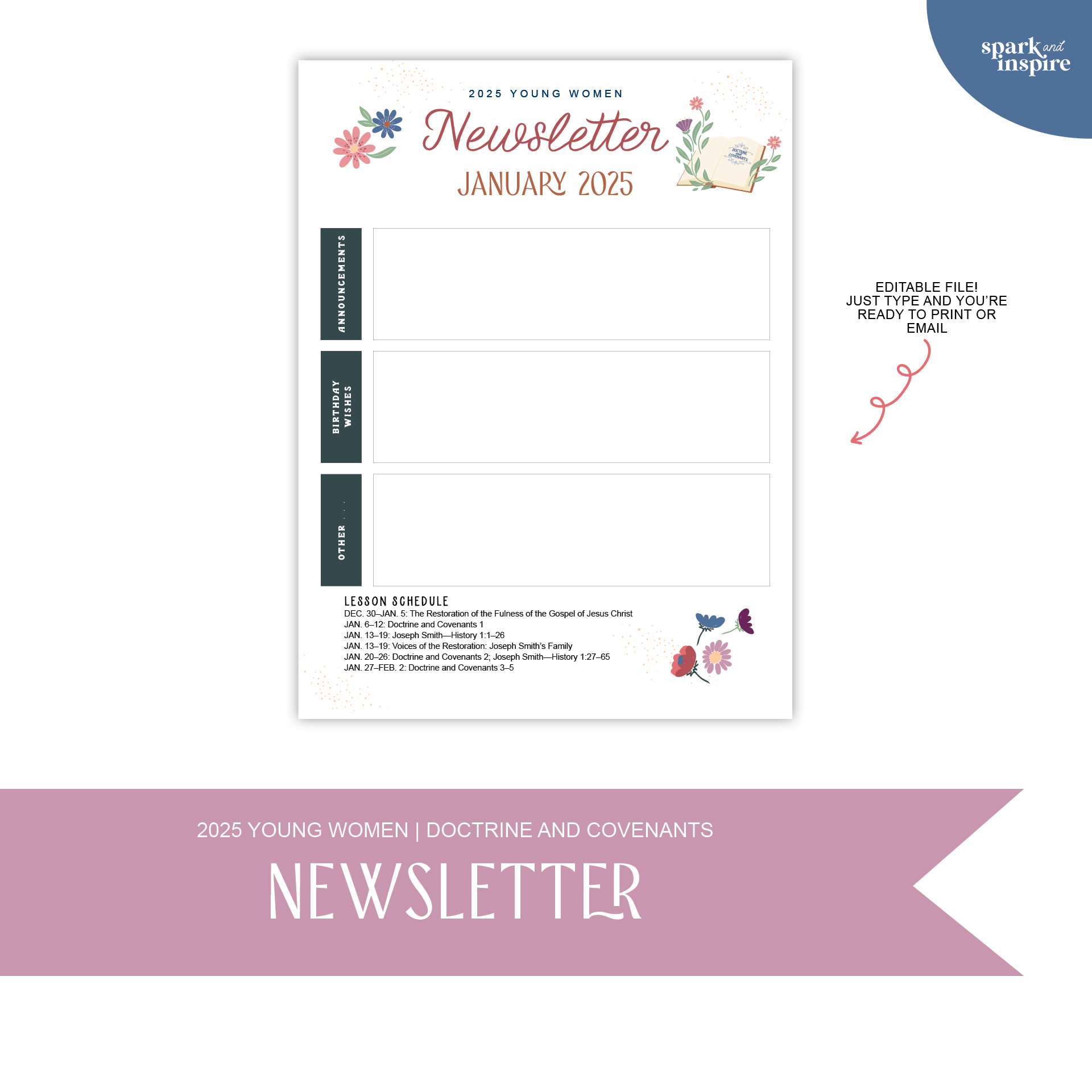 2025 Young Women - Newsletter