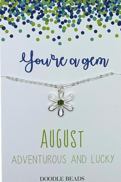 Flower Birthstone Necklace, , large image number 0