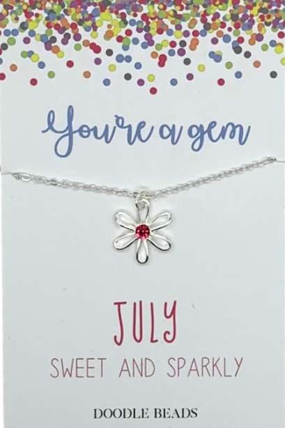 Flower Birthstone Necklace, , large image number 0