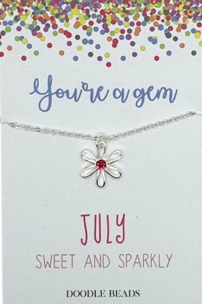 Flower Birthstone Necklace, , large image number 0