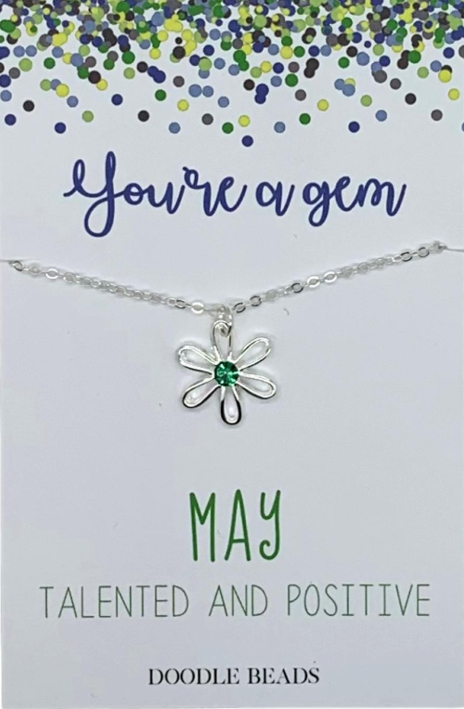 Flower Birthstone Necklace, , large image number 0