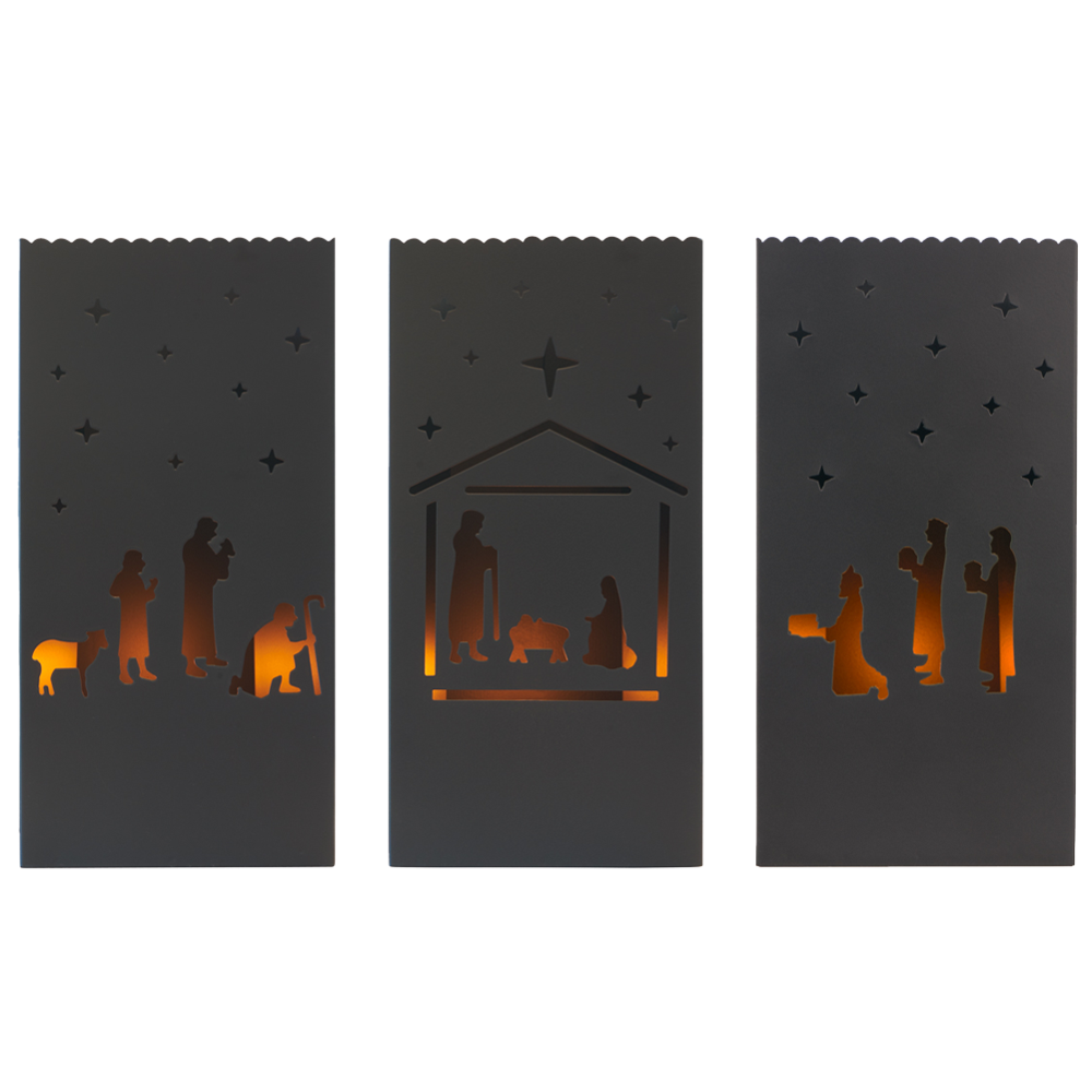 Silhouette Metal Nativity Luminaries, , large image number 0