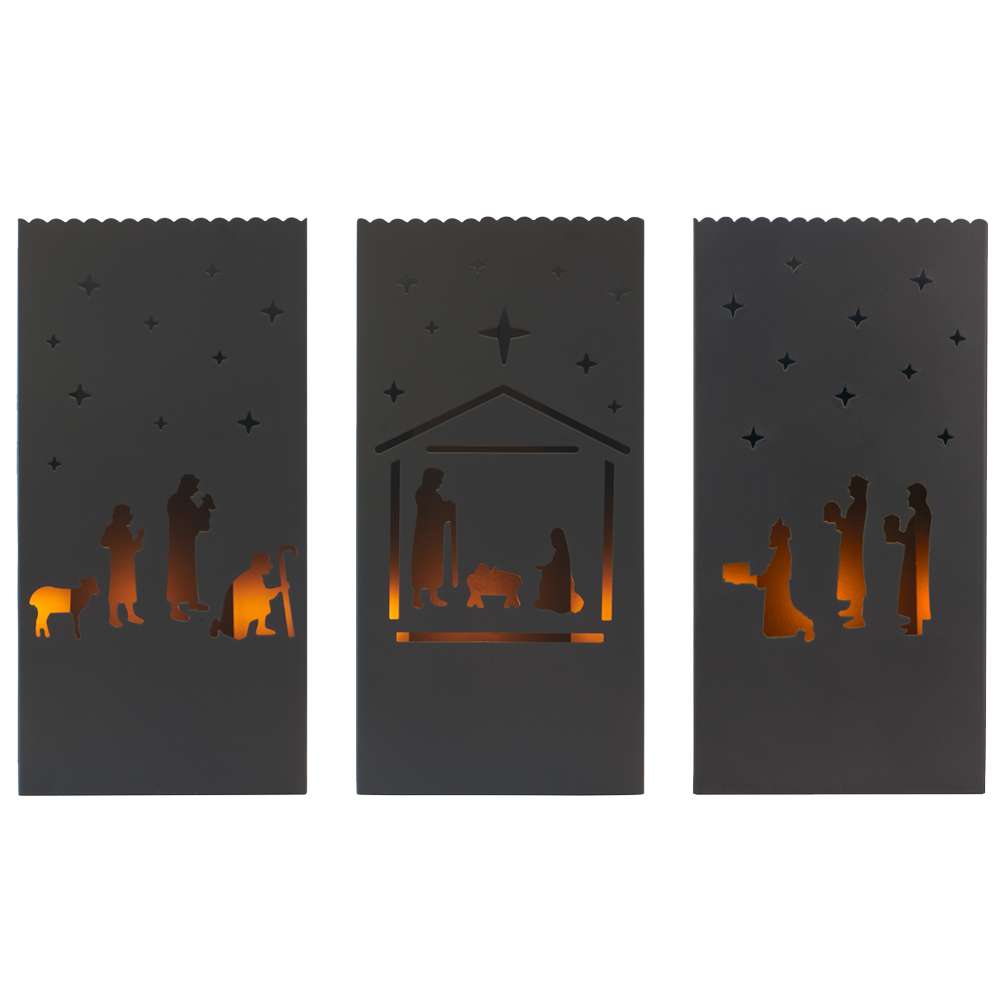 Silhouette Metal Nativity Luminaries