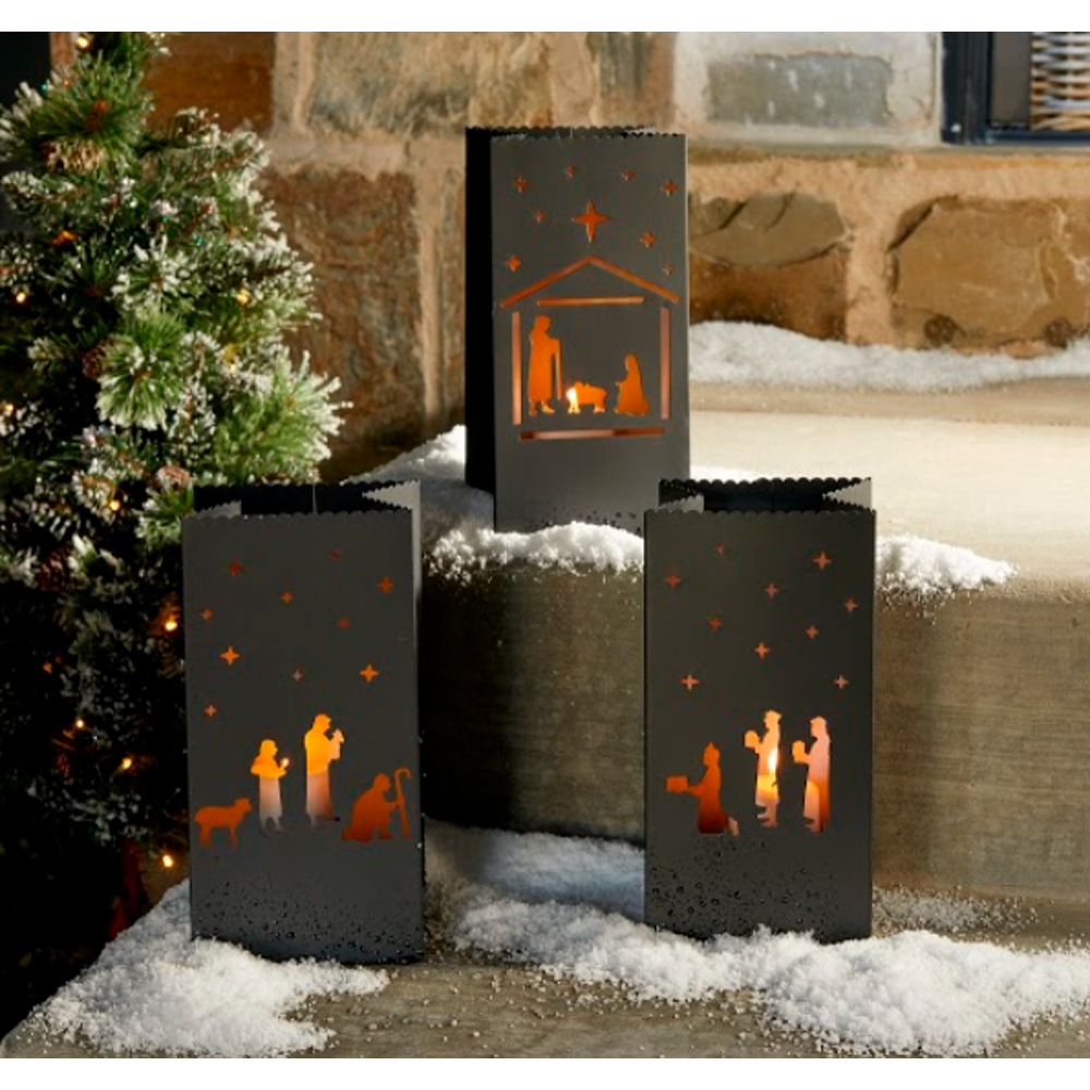 Silhouette Metal Nativity Luminaries, , large image number 3