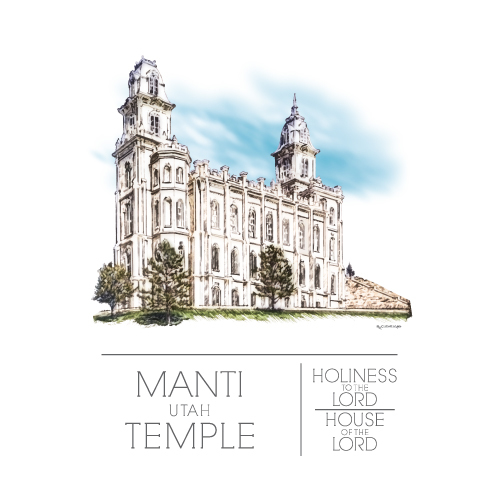Manti Temple Watercolor Print, , large image number 0