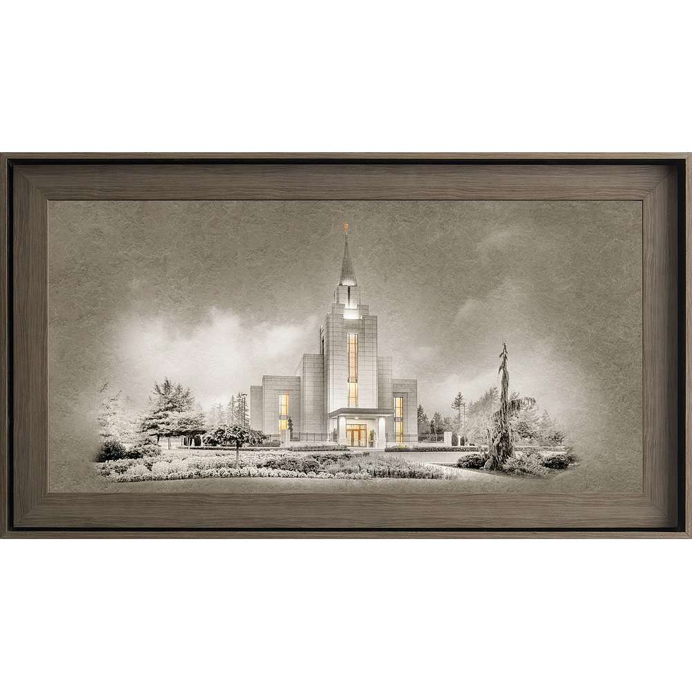Vancouver British Columbia, Gray Wood (22x39 Framed Textured Paper)
