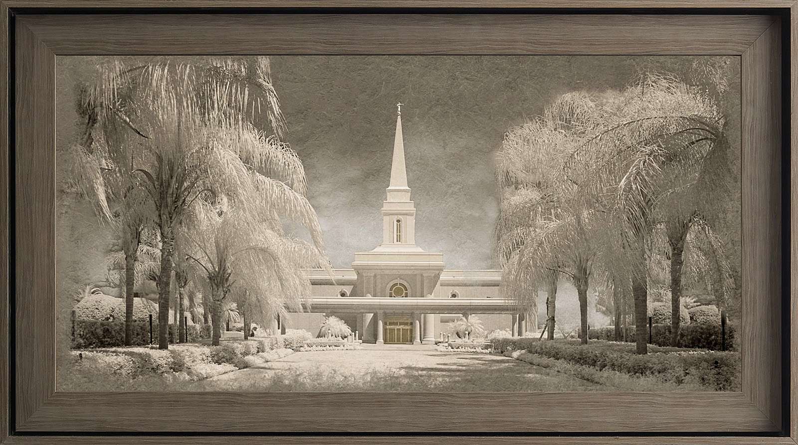 Orlando Florida Temple, Gray Wood (22x39 Framed Textured Paper), , large image number 0