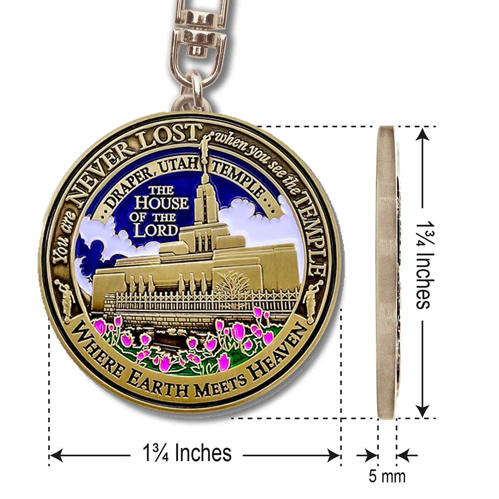Draper Utah Temple Keychain, , large