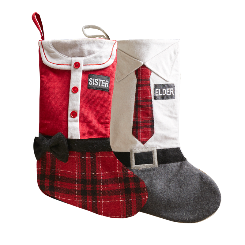 Red Plaid Wool Missionary Stocking