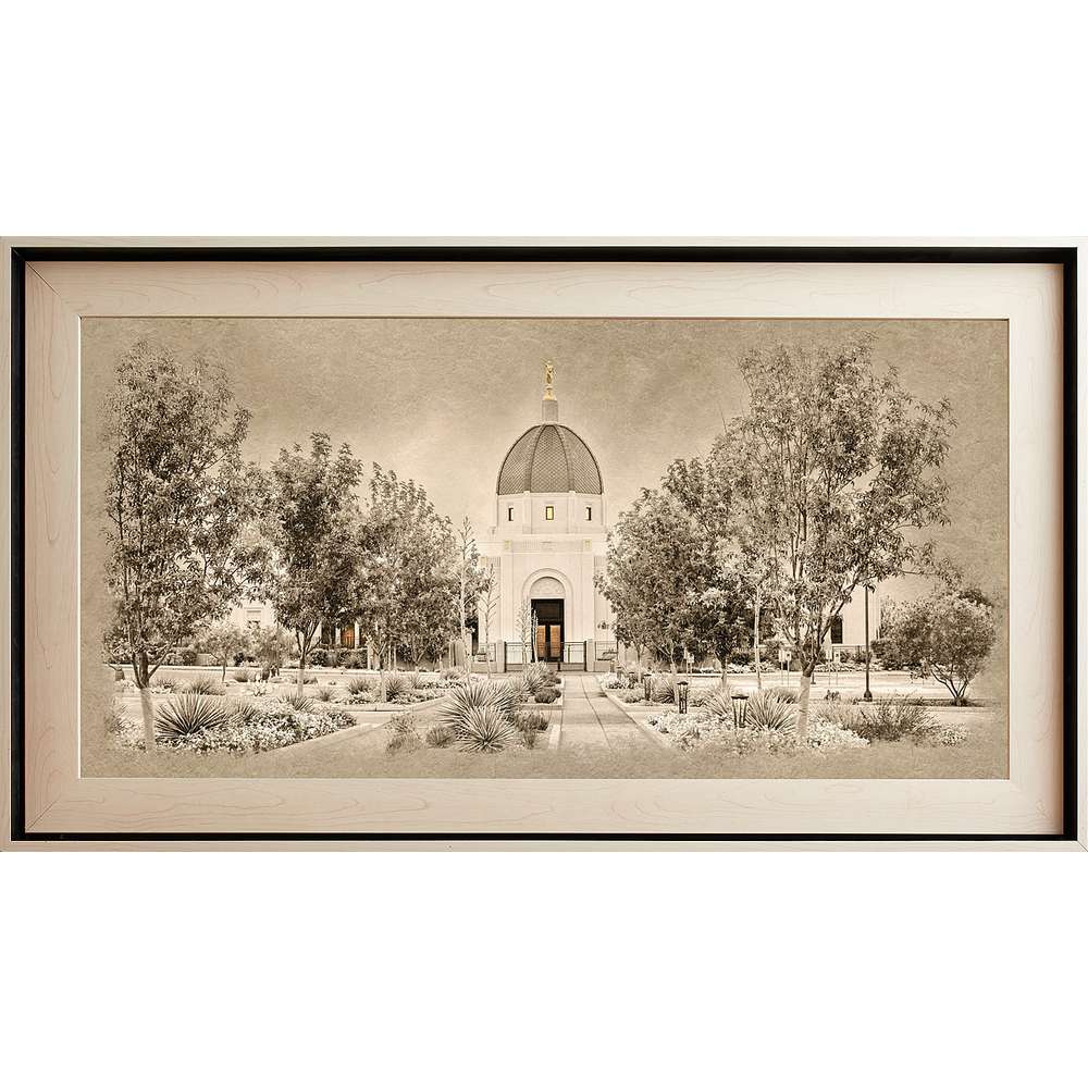 Tucson Arizona Temple, Light Wood (22x39 Framed Textured Paper), , large image number 0