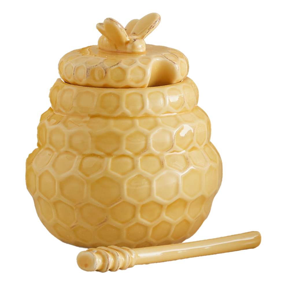 Honeycomb Honey Pot and Dipper, , large image number 1