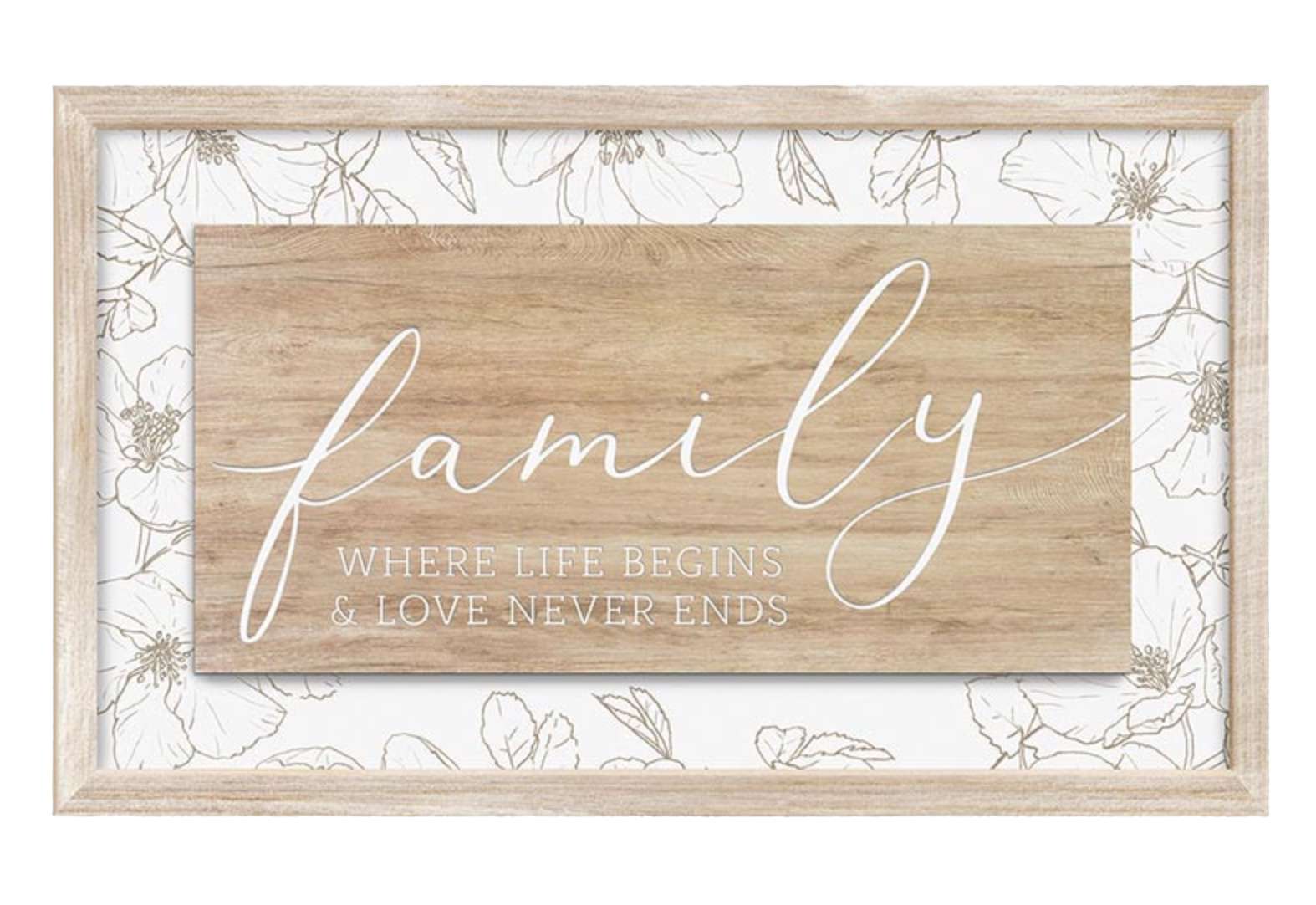 Family, Where Life Begins (24x15 Framed Art)