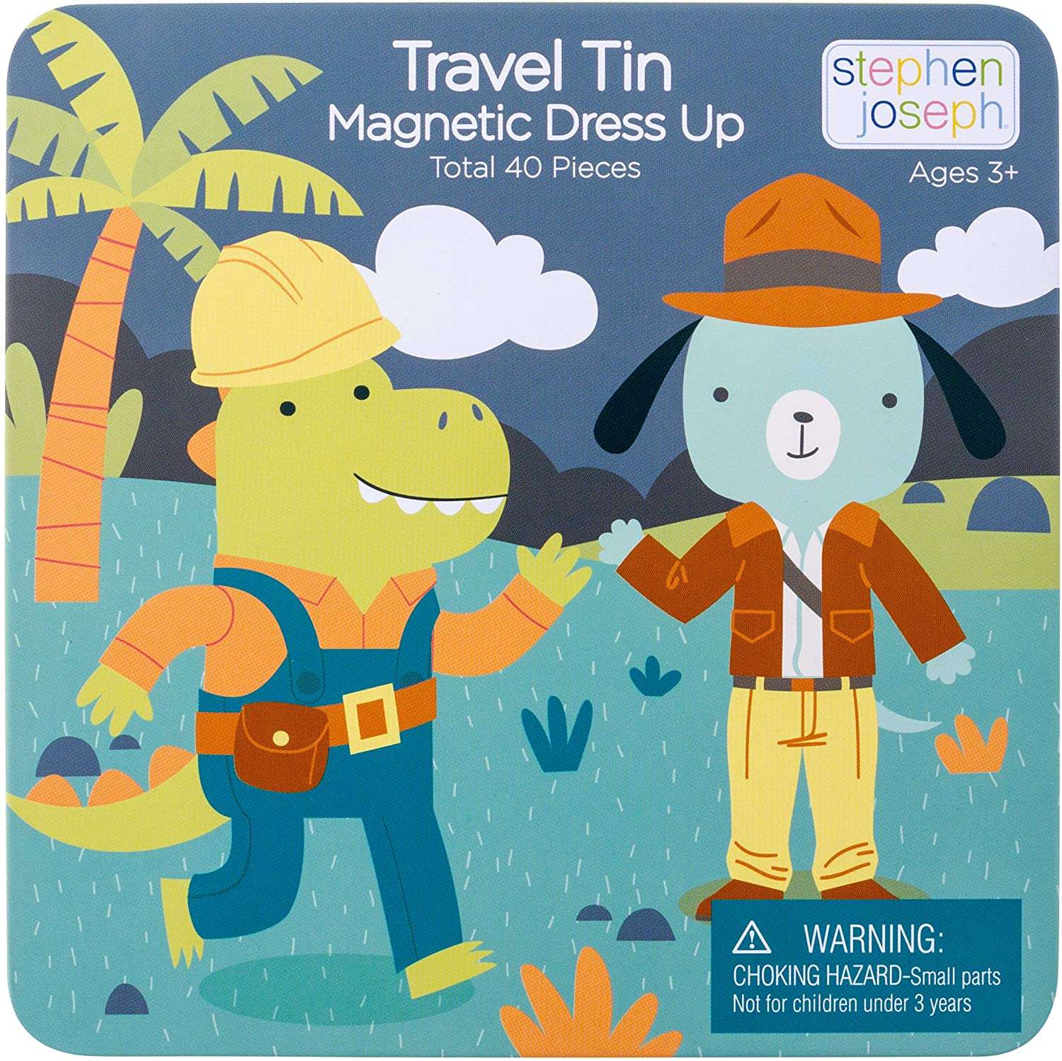 Dino and Dog Magnetic Dress Up Travel Tin