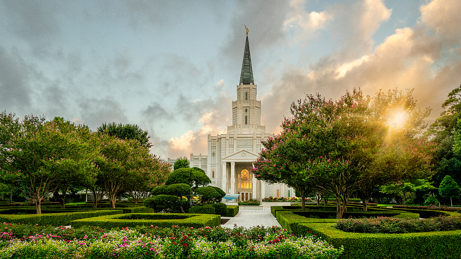 Houston Texas Temple, Fire of the Covenant Series (25x43 Framed Canvas Print), , large