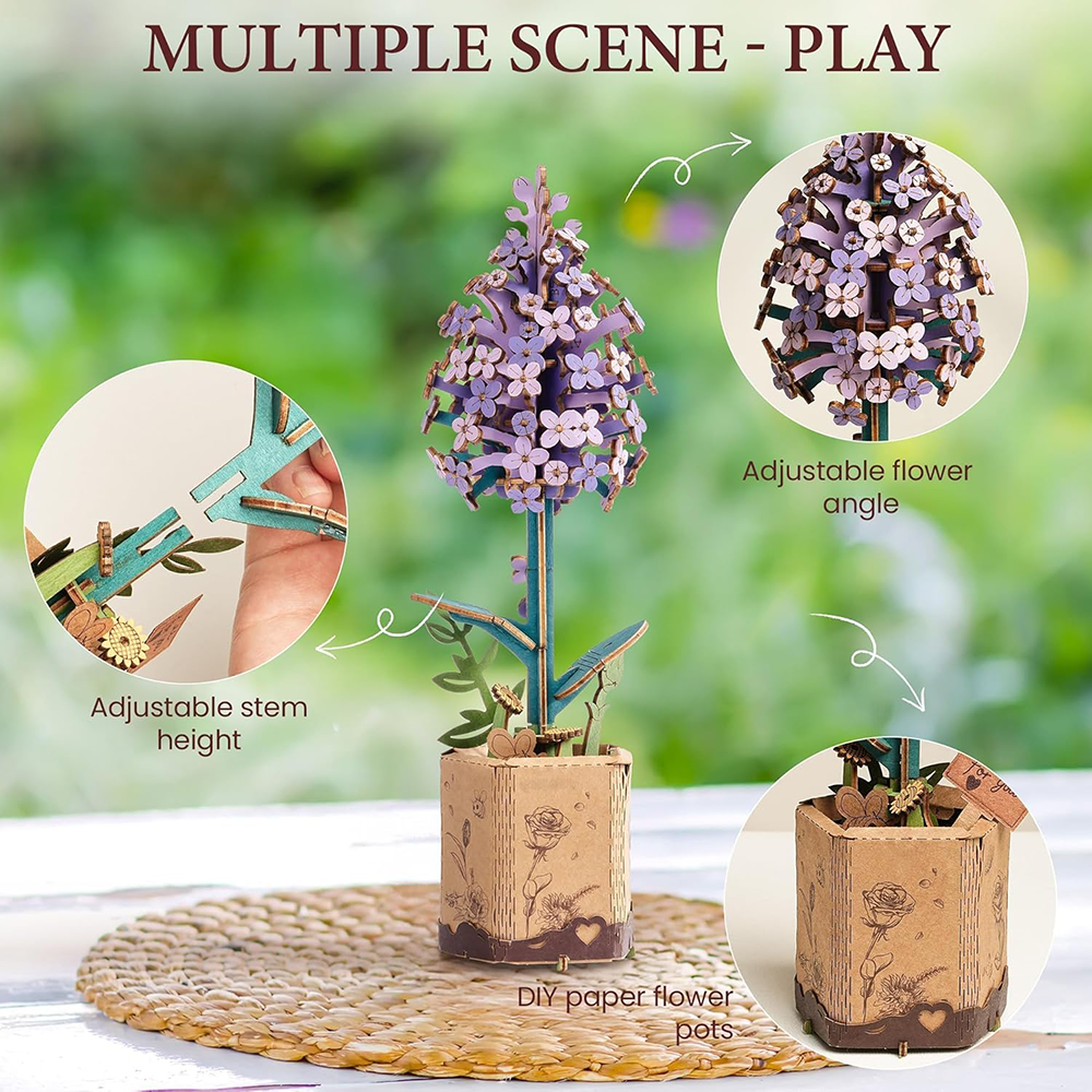 Lilac Bloom 154 Piece Wooden Puzzle, , large image number 4